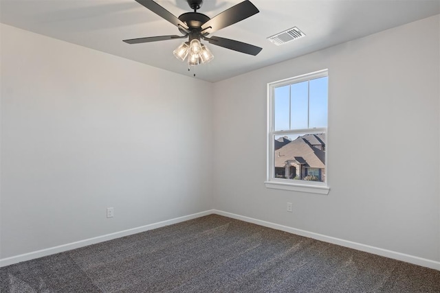 13268 Sawtooth Oak Rd, Choctaw, OK 73020 - empty room with dark colored carpet and a ceiling fan