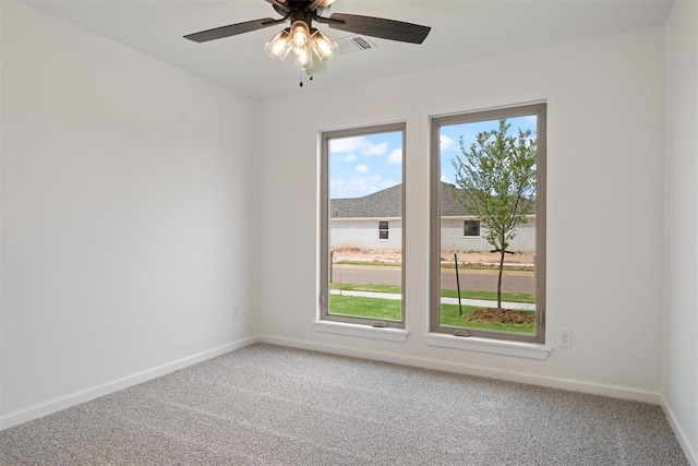 unfurnished room with carpet flooring and a wealth of natural light