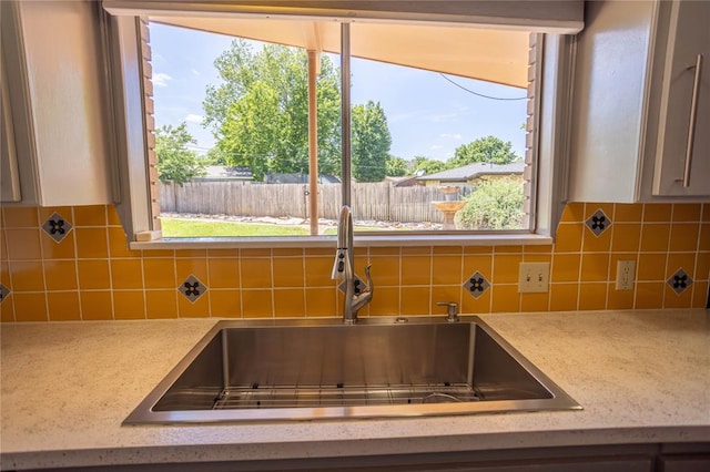 interior details with tasteful backsplash and sink