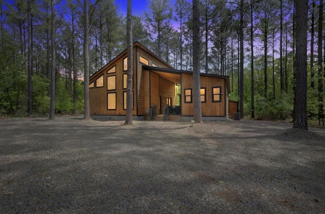 view of front of home with central AC