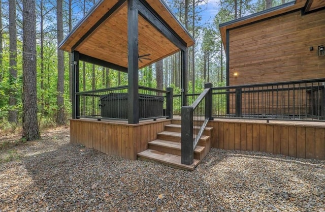 deck featuring ceiling fan