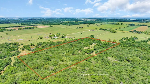 bird's eye view featuring a rural view