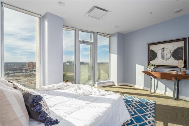 bedroom with carpet floors