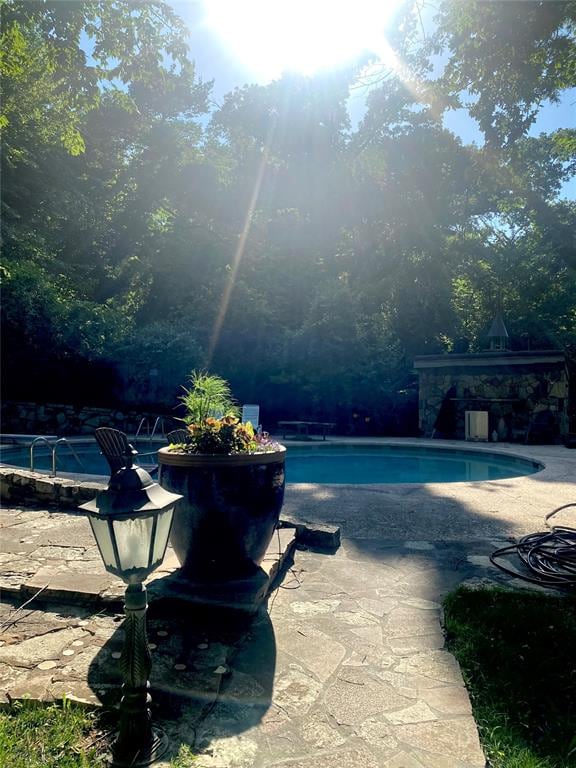 view of pool featuring a patio