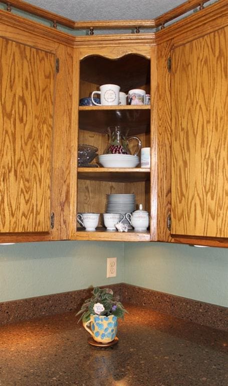 room details with a textured ceiling