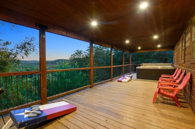 view of deck at dusk