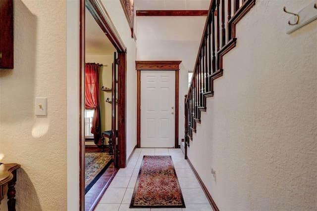 interior space with light tile patterned flooring