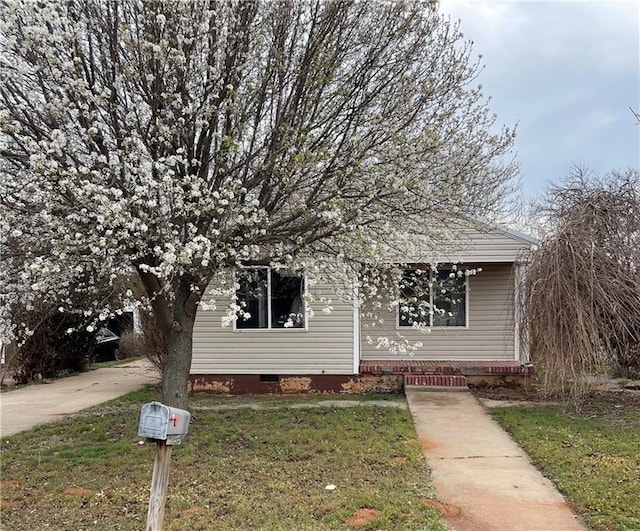 view of front facade with a front yard