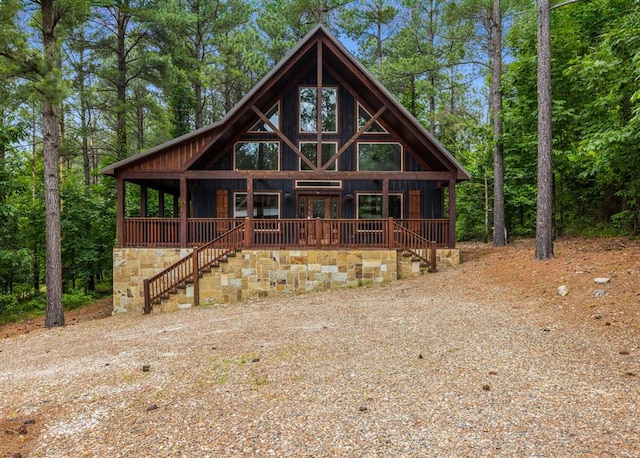 view of log-style house