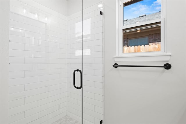 bathroom featuring walk in shower