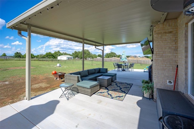 view of patio featuring an outdoor living space