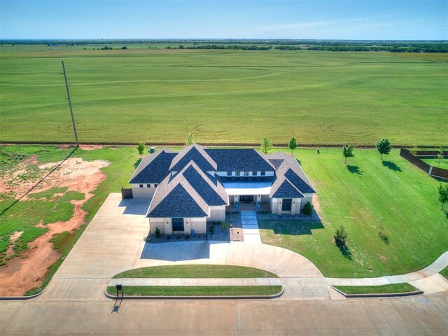 aerial view featuring a rural view