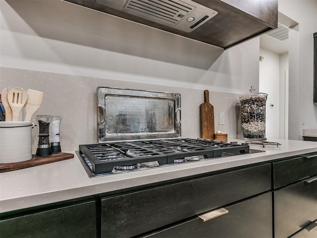 kitchen with stainless steel gas cooktop