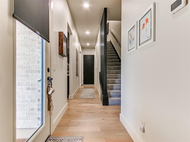 foyer featuring light hardwood / wood-style floors