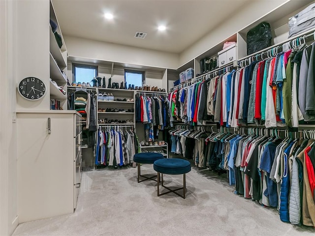 spacious closet featuring carpet