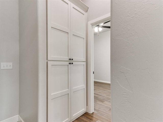 corridor featuring light hardwood / wood-style floors