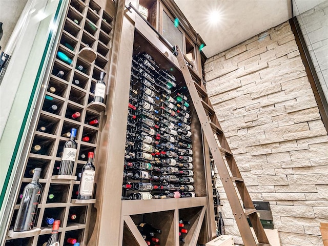 view of wine cellar