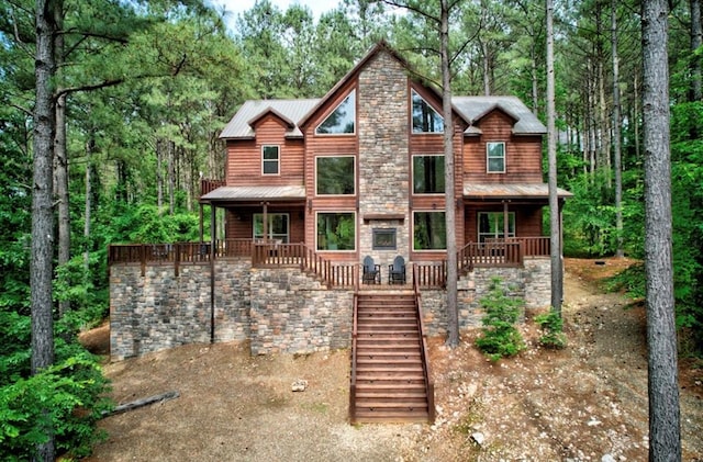 back of house with a porch