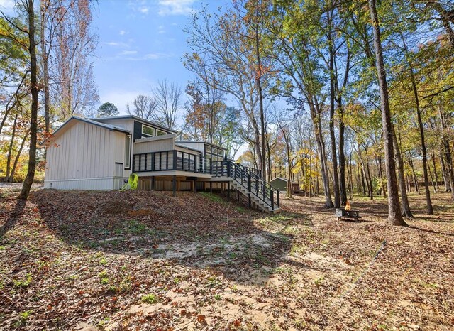 exterior space with a wooden deck