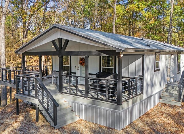 deck featuring covered porch