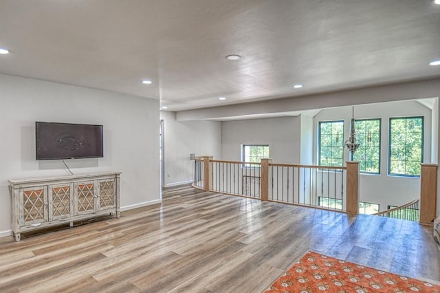 interior space with light hardwood / wood-style floors