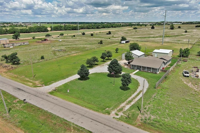 aerial view with a rural view