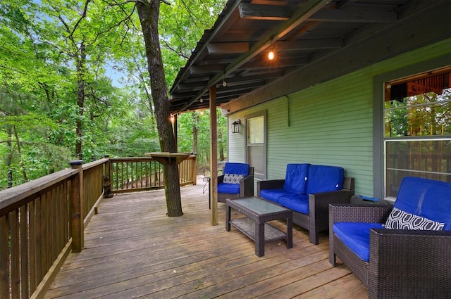 deck featuring an outdoor hangout area