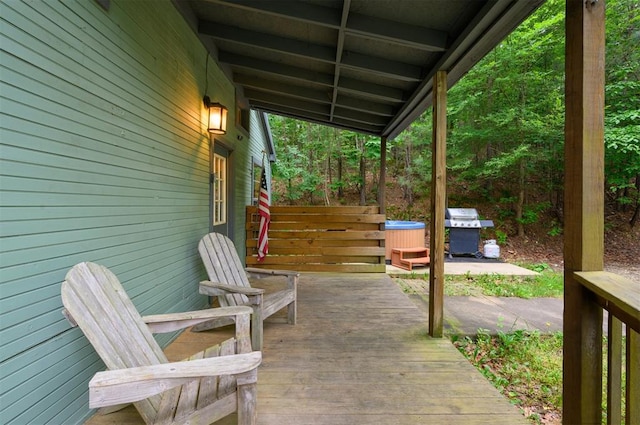 view of patio with grilling area