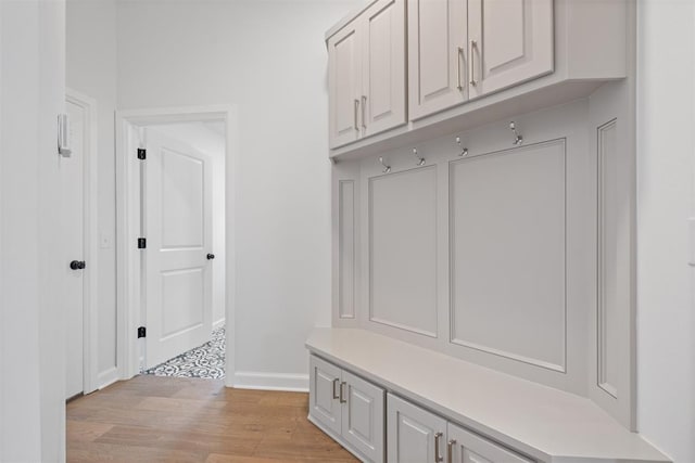 mudroom featuring light hardwood / wood-style flooring