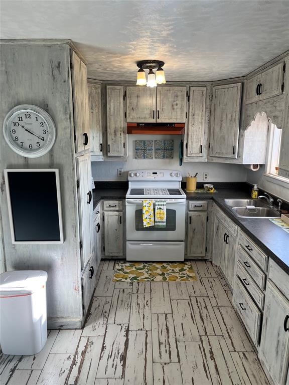 kitchen with sink and electric stove