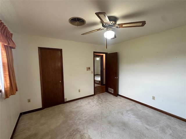 unfurnished bedroom with ceiling fan