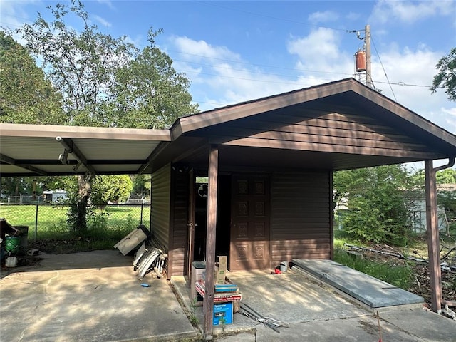 view of patio with a carport