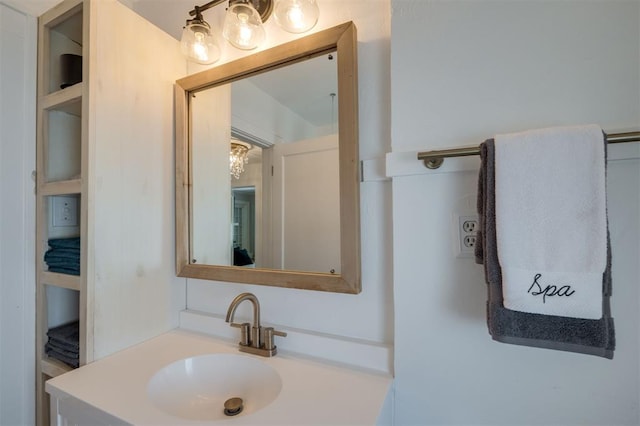 bathroom featuring vanity and built in features