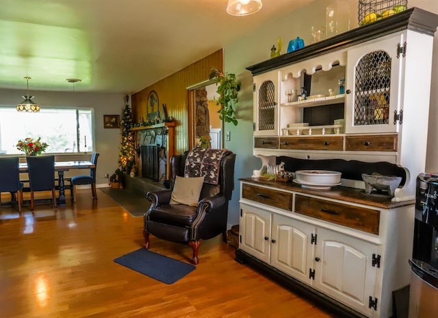 living area featuring wood-type flooring