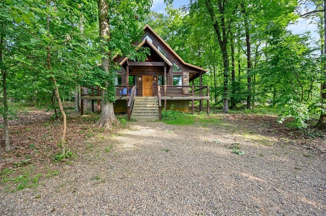 view of front of home featuring a deck