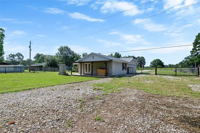 exterior space with a front lawn