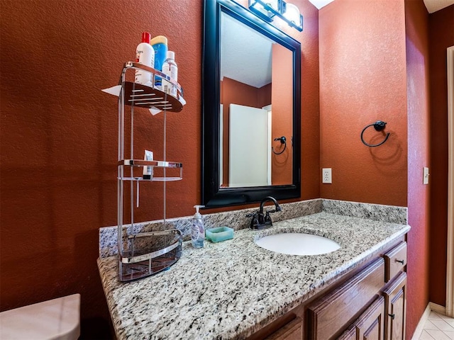 bathroom featuring vanity and tile patterned floors