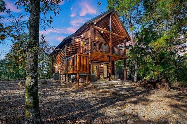 view of front of home with cooling unit