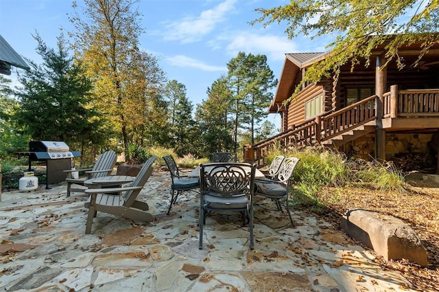 view of patio with area for grilling