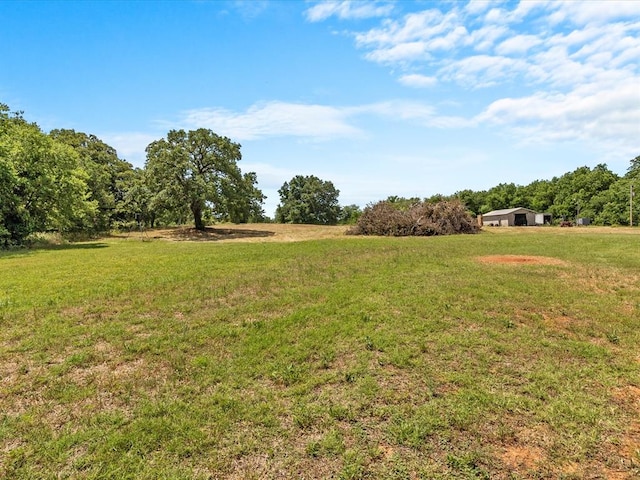 view of yard with a rural view