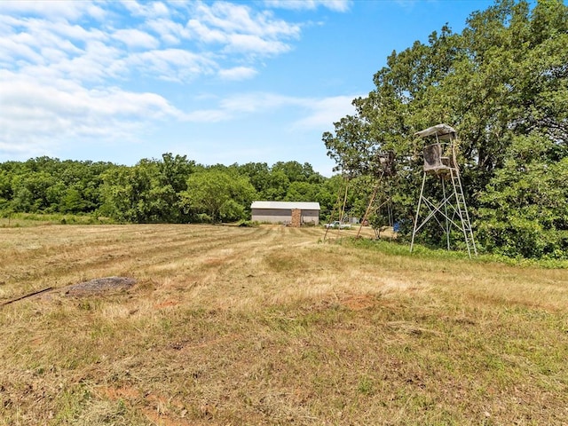 view of yard with a rural view