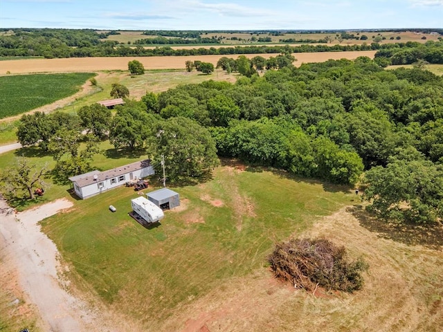 bird's eye view with a rural view