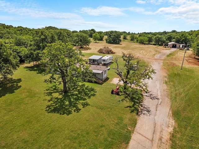 aerial view featuring a rural view