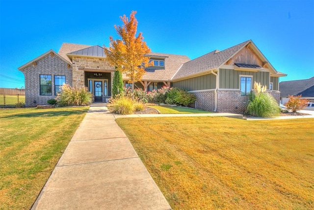 view of front of house with a front lawn