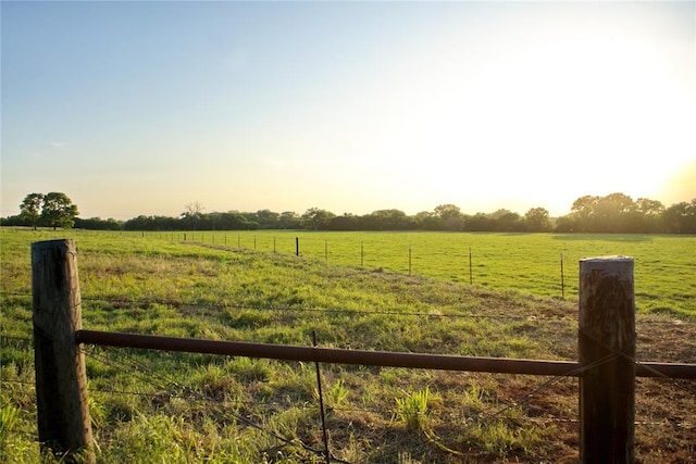 view of yard with a rural view