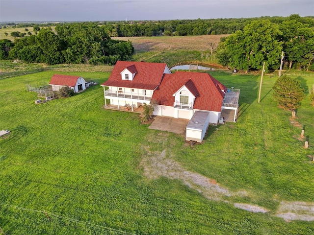 bird's eye view with a rural view