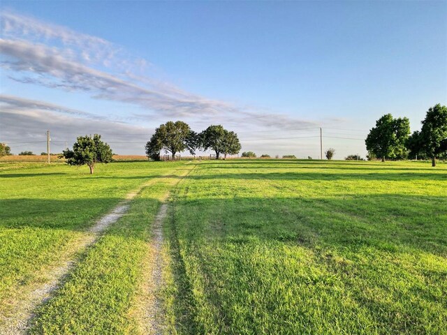 view of yard with a rural view