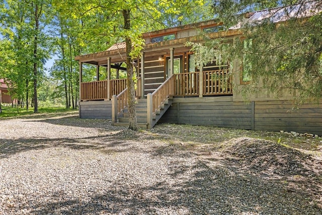 view of home's exterior featuring a porch