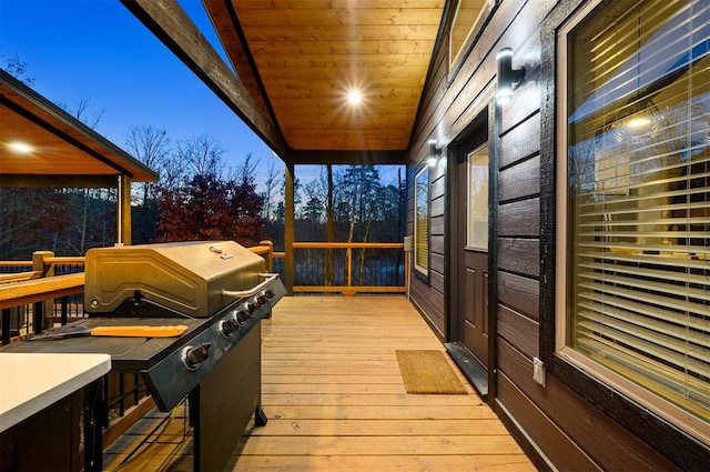 view of deck at dusk