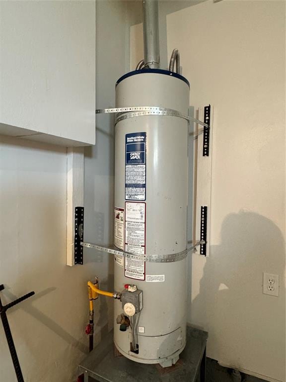 utility room with water heater